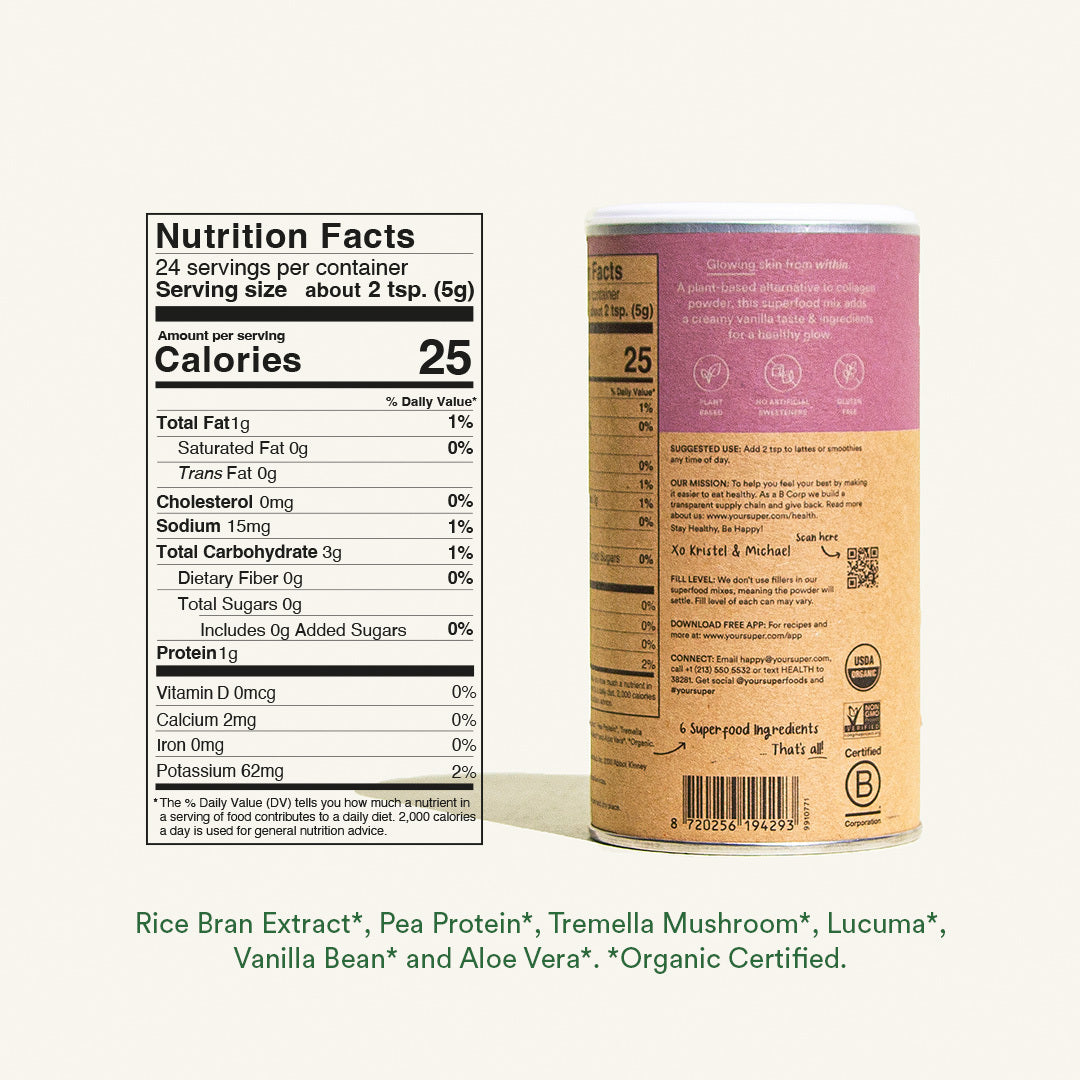 Plant Collagen Mix Nutrition Table